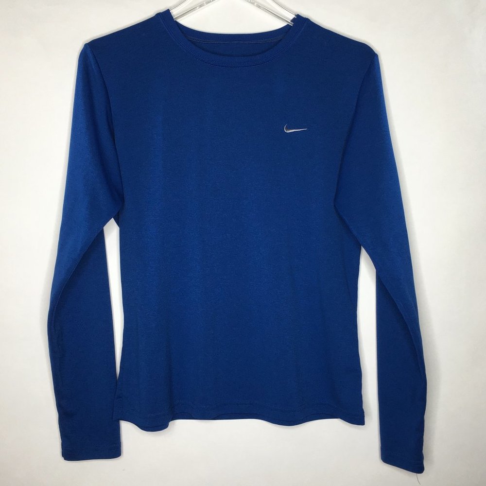 Nike Dri-FIT Top Long Sleeve Crew Neck Running Blue Size L